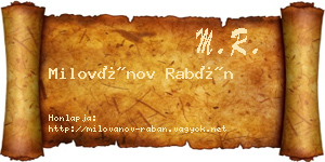 Milovánov Rabán névjegykártya